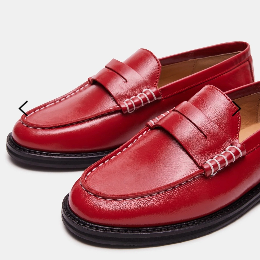 Classic Red Leather Loafers